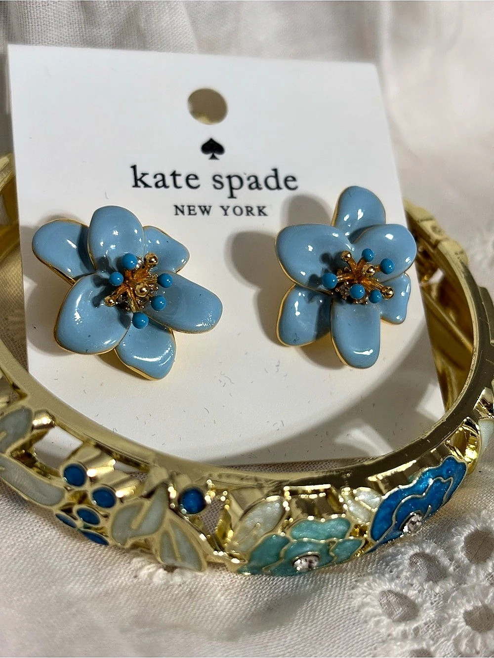 kate spade Blue Flower Earrings NWT